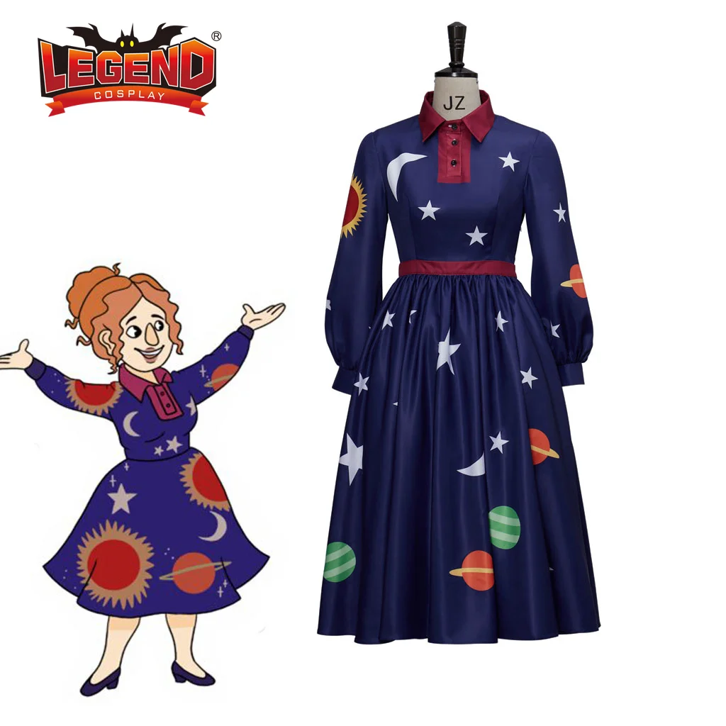 The Magic School Bus Miss Frizzle Costume Cosplay 3d Printed Sun Moon Star Dress Teacher Costume