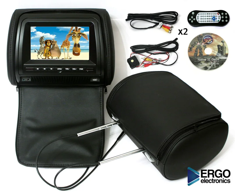 Автомобильный монитор Ergo ER700HD(+ Двухканальные наушники в подарок