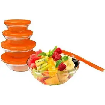 

Set 5 glass bowls with non-slip lid Jocca 4497N 1 Pae pots