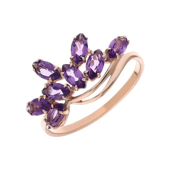 

Gold ring with amethyst sunlight sample 585