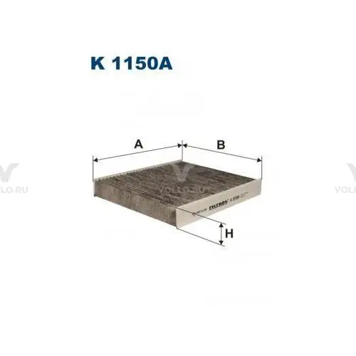 FILTRON K 1150A Фильтр салона FORD FOCUS C-MAX/MONDEO 07-/VOLVO C30/C70/S40 04- угольный
