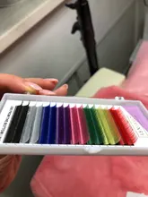 LIFMINRY-extensiones de pestañas suaves de visón, 8 colores, arco iris de color, 16 líneas Premium