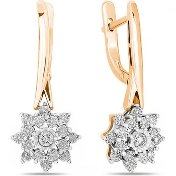

Lucas gold earrings with 2 red gold diamonds