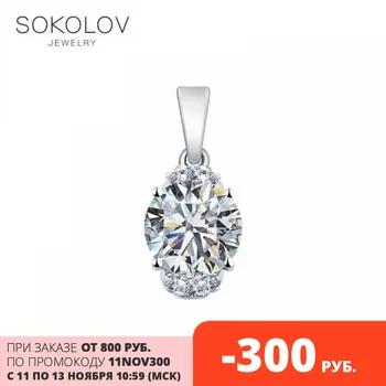 

SOKOLOV suspension of silver with fianitami fashion jewelry 925 women's male, pendants for neck women