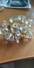 10 Uds acrílico Perillas de cristal tirador del cajón del armario perilla de manija de puerta en forma de diamante de la perilla de gabinete accesorio de muebles para el hogar sin tornillos
