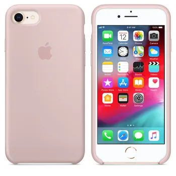 

Apple iPhone 8 Original Thin Silicone Rubber Case Back Cover-Light Pink