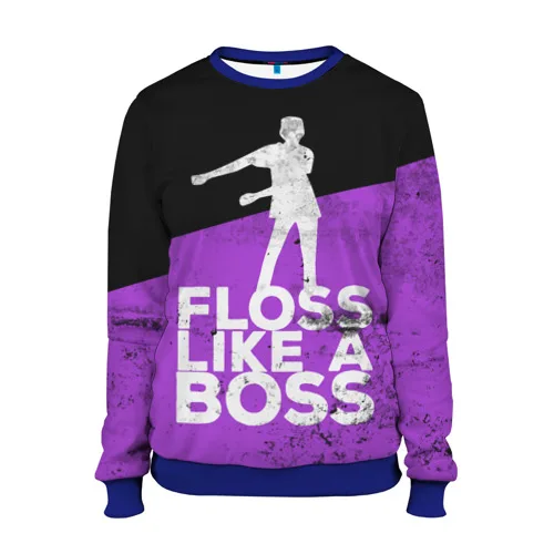 Женский свитшот 3D «Floss Like A Boss», рисунки на свитшотах, индивидуальная и модная толстовка - Цвет: Синий