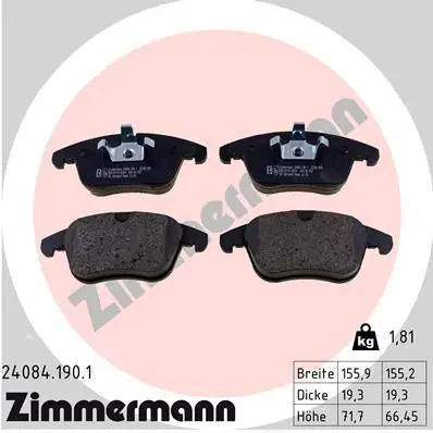 Колодки торм SBB JAGUAR XF/XK/S-TYPE/XJ 02-12 ZIMMERMANN 2408419