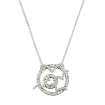 

Angemiel 925 Silver Rhodium Plated Bird Figure Necklace