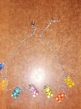 Mini collar de oso de goma para mujer, Color caramelo, regalos de Navidad, collares colgantes de estrella, joyería para mujer, Bisutería