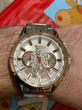 Curren-reloj para hombre, de cuarzo con cronógrafo, de pulsera, resistente al agua, deportivo, de acero inoxidable, masculino