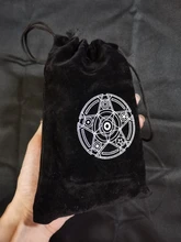 Bolsa de almacenamiento de cartas de Tarots de pentagrama de terciopelo, joyería de juguete para el hogar, Mini bolsa con cordones
