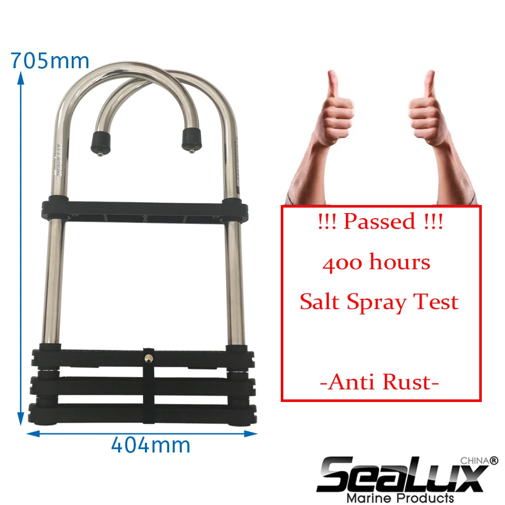 Sealux Telescoping Marine Grade Stainless Steel 304 4 steps Gunwale Hook Ladder Foldable Boarding Ladder for Boat Yacht Marine Sealux Telescoping Marine Grade Stainless Steel 304 4 steps Gunwale Hook Ladder Foldable Boarding Ladder for Boat Yacht Marine