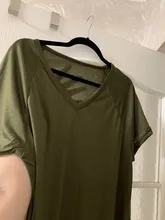 Blusa informal de talla grande para verano, Camisa larga con cuello de pico para mujer, 5xl