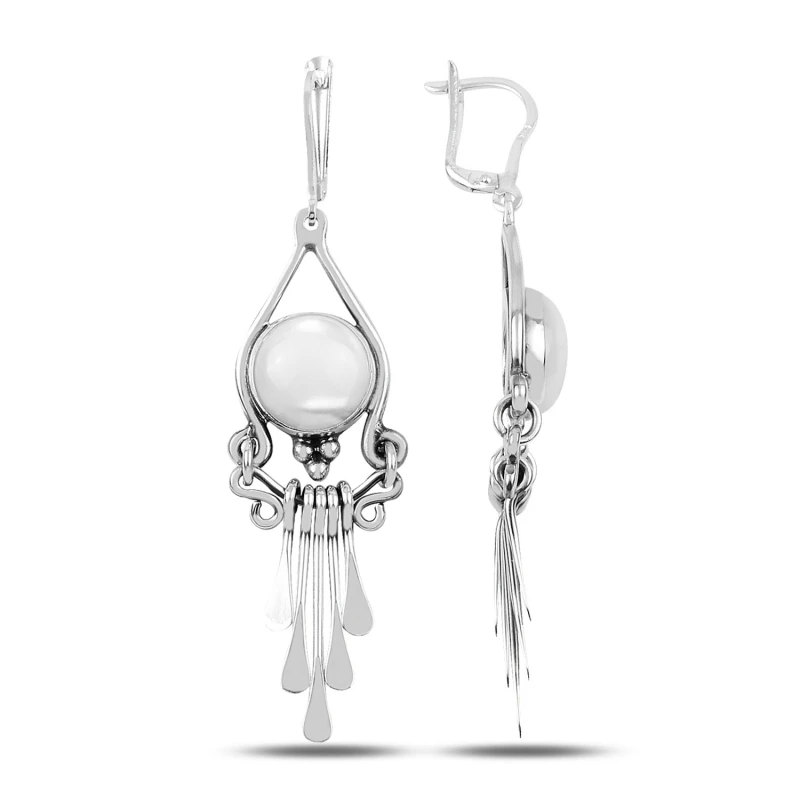 

Armagano Pearl Cubic Zirconia and Shaking Hand Handwork Earrings