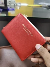 Cartera pequeña de piel con borlas para mujer, billetera corta de piel con cremallera, 2020
