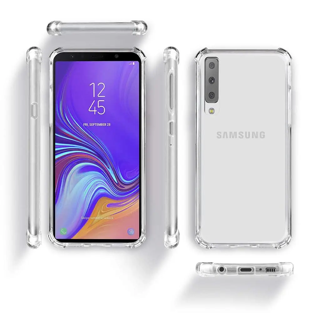 Подставка чехол Гель samsung A7 | углы армированного прозрачного Anticaida Antishock край