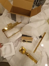 Hook-Row-Hook Towel-Holder Hardware-Sets Brass Golden Bathroom Luxury Bar Activity