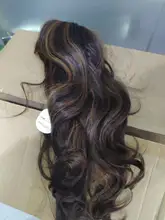 ALAN EATON-Peluca de cabello sintético para mujer afroamericana, cabellera artificial largo ondulado con flequillo, color negro, marrón y dorado, resistente al calor