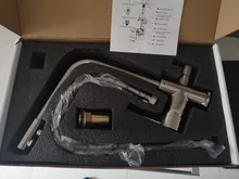 Grifo de cocina con doble Caño cromado, filtro de agua potable, purificador de latón, recipiente, fregadero, mezclador, agua caliente y fría, Torneira