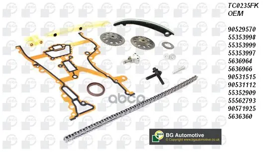 Комплект Цепи Грм Opel Astra 1.0i-1.4i Z10xe/X12xe/Z14xe 96 Bga арт. TC0235FK