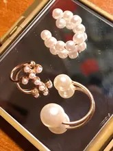 3 unidades/juego de gemelos de perla para oreja minimalistas, perlas, sin Piercing cruzado pendientes de Clip, joyería de Clips para mujer