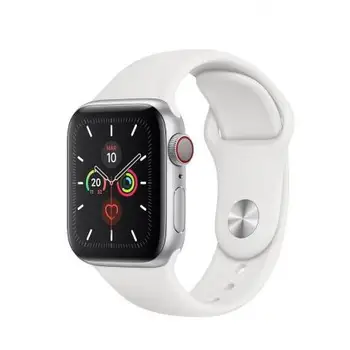 

APPLE WATCH SERIALS 5 GPS CELL 40MM ALUMINUM CASE SILVER WITH WHITE STRAP-SPORT MWX12TY/TO