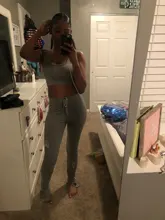 Conjunto deportivo de dos piezas para mujer, conjunto deportivo con Top corto y mallas apiladas abiertas, para verano, 2020