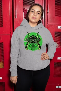 

Angemiel Wear Samurai Alien Gray Women 'S Hooded Sweatshirt