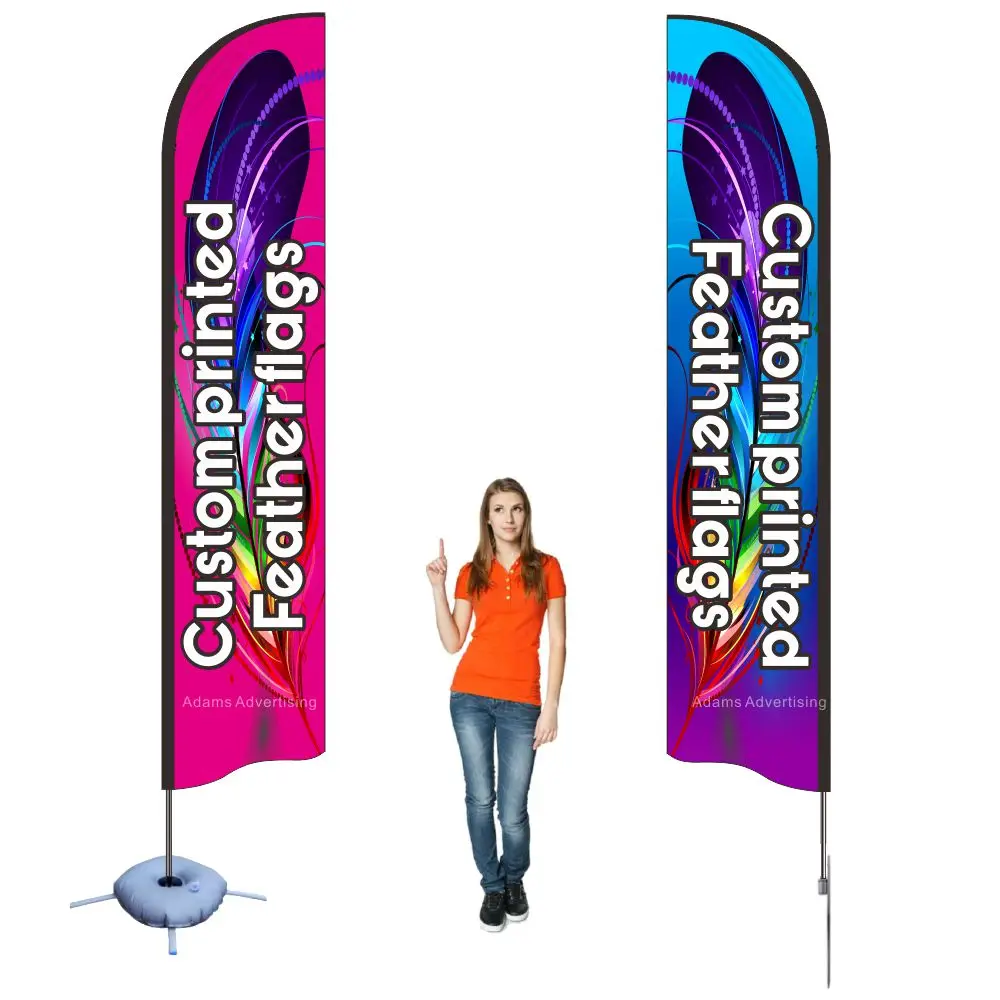 Beach Feather Swooper Blade Flag Banner Set Completo Pubblicizza La Promozione Vendita Open Salon Cafe Shop Mall House Sport Stampa Personalizzata