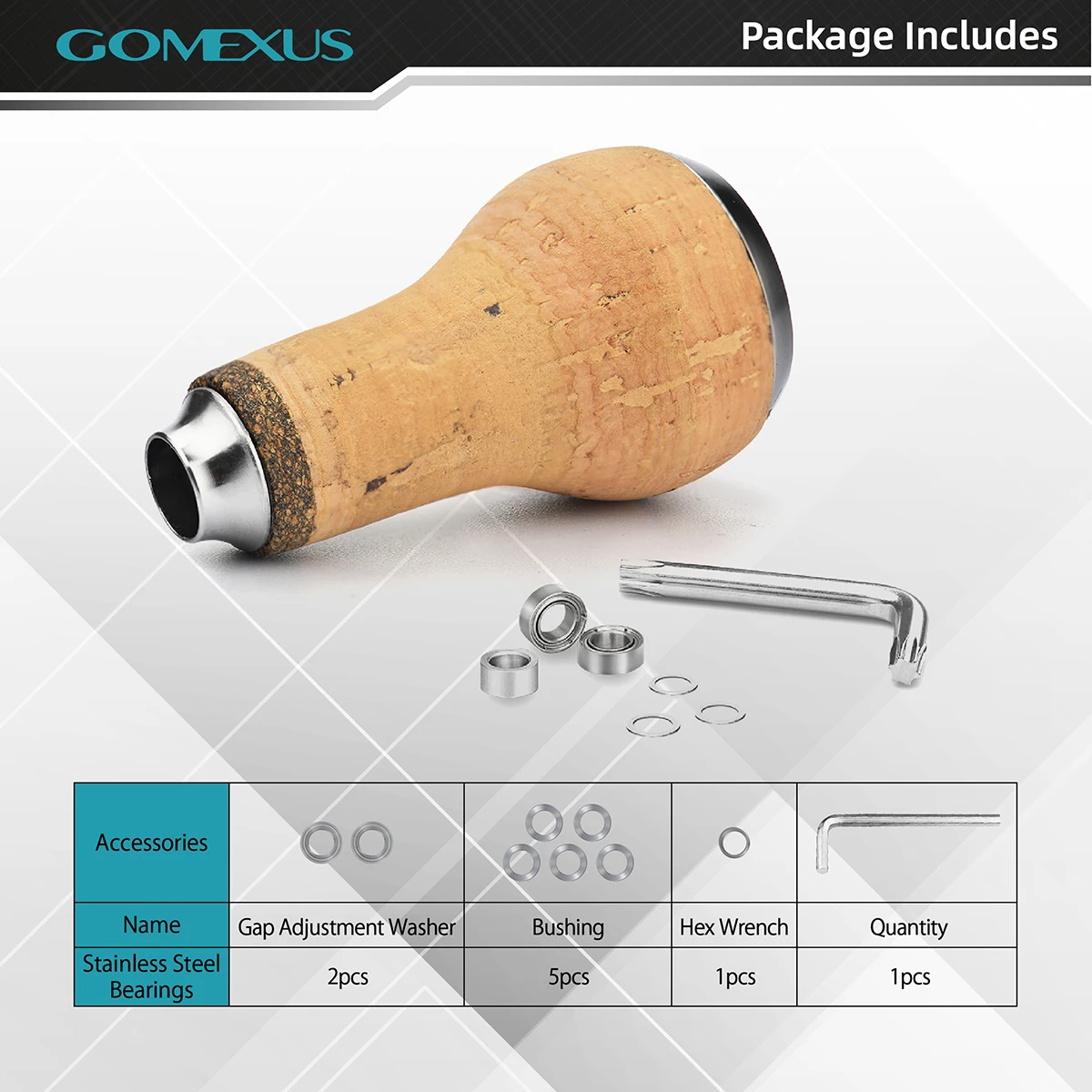 Gomexus Cork Power Knob 27-38mm For Shimano Stradic CI4 Stella Daiwa Reel Hande