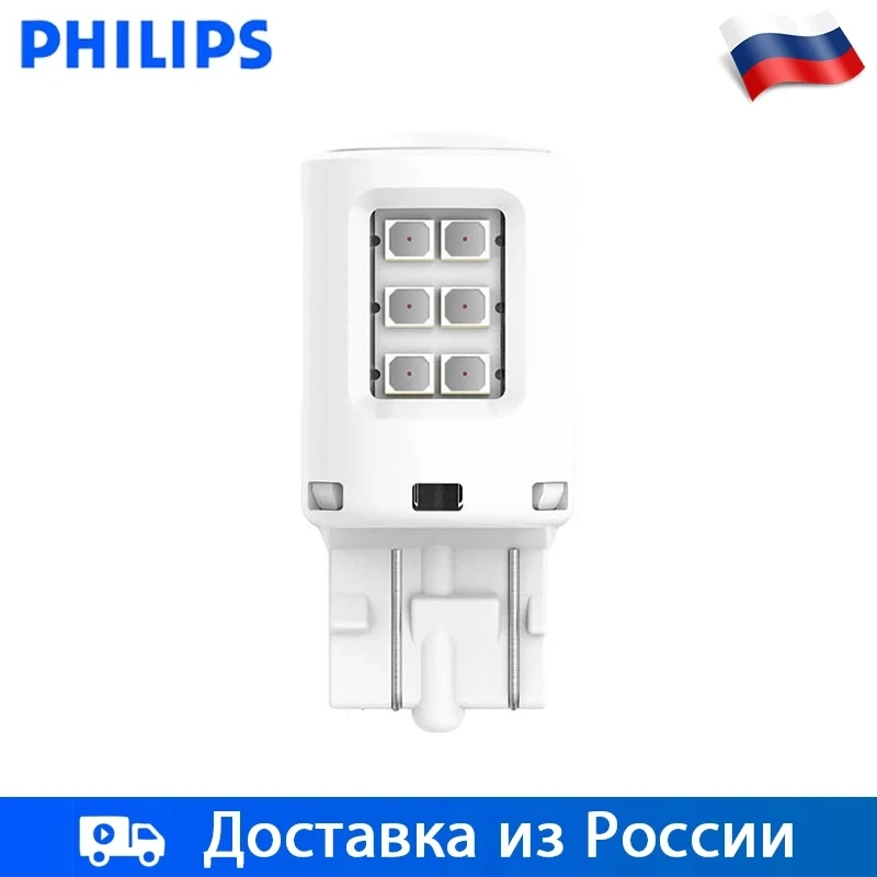 Philips Ultinon LED T20 W21/5 W 580 7443 12V 11066ULRX2 красный цвет сигнальные лампы стоп &amp задний