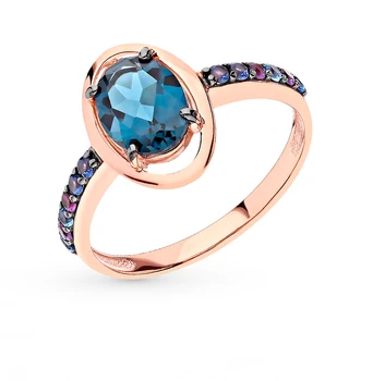 

Gold ring with Topaz and cubic zirconia sunlight sample 585