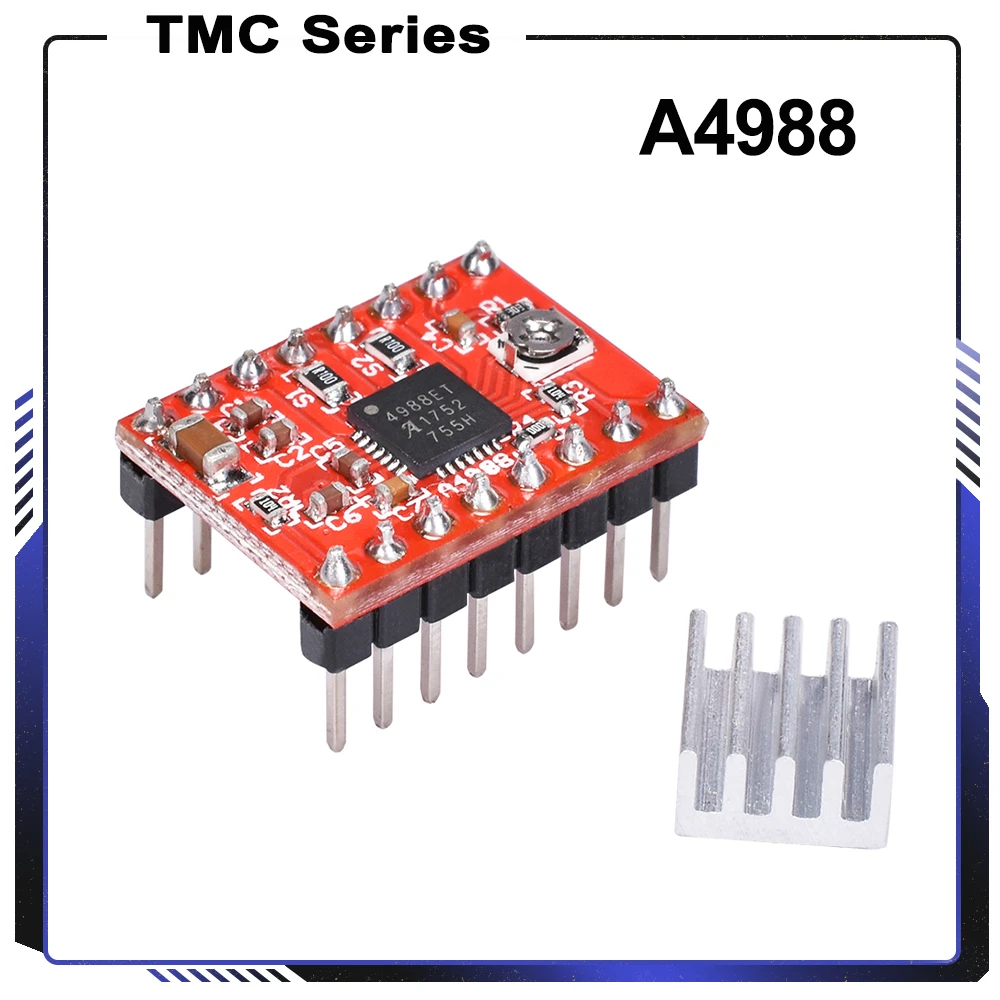 1pc 3D Printer parts A4988 Stepper Motor Driver Module with Heatsinks Reprap Board Suitable Ramps 1.4 For 3D Printer hp latex printhead