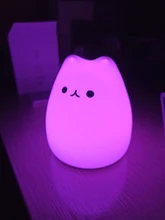 Ornaments Touch-Sensor Night-Lamp Desktop-Decor Baby Bedroom Battery/usb-Charge Silicone