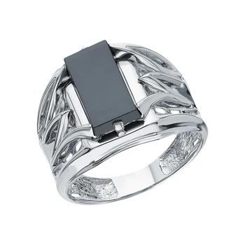 

Silver ring with Onyx sunlight sample 925