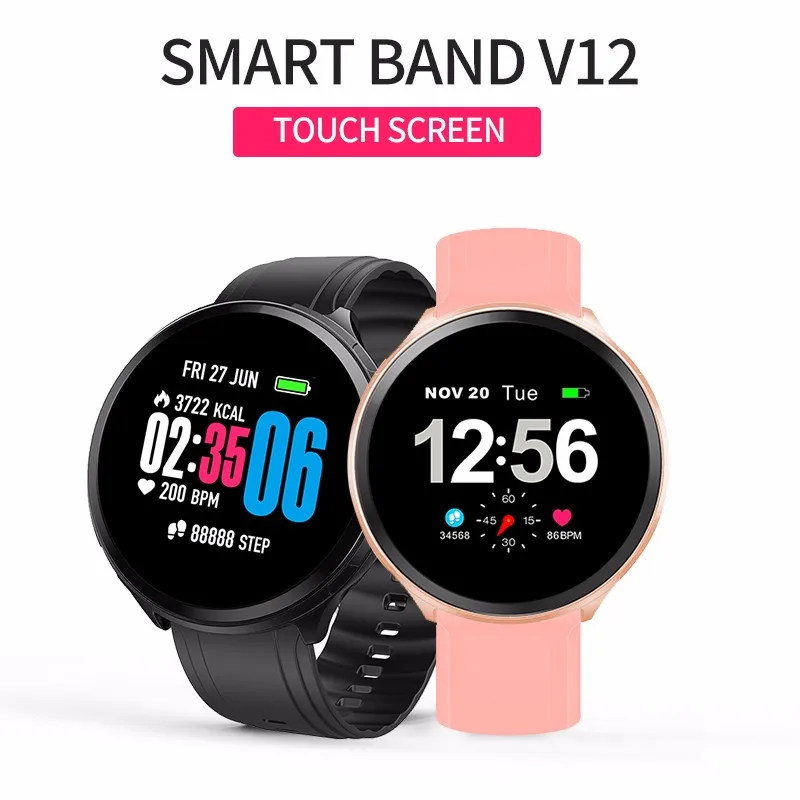 

V12 Smart bracelet Heart Rate Monitor Blood Pressure Waterproof fitness band For man woman Watch Connected IOS Android Wristband