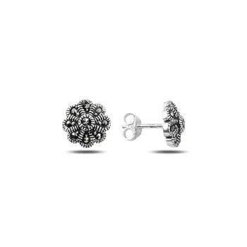 

Angemiel 925 Silver Marcasite Stone Daisy Earrings