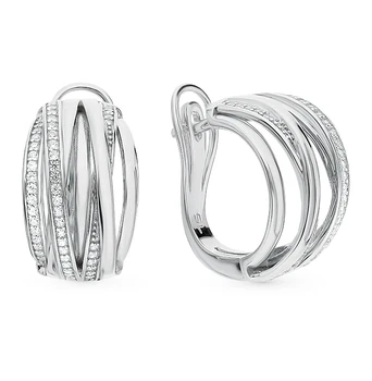 

Silver earrings with cubic zirconia sunlight sample 925