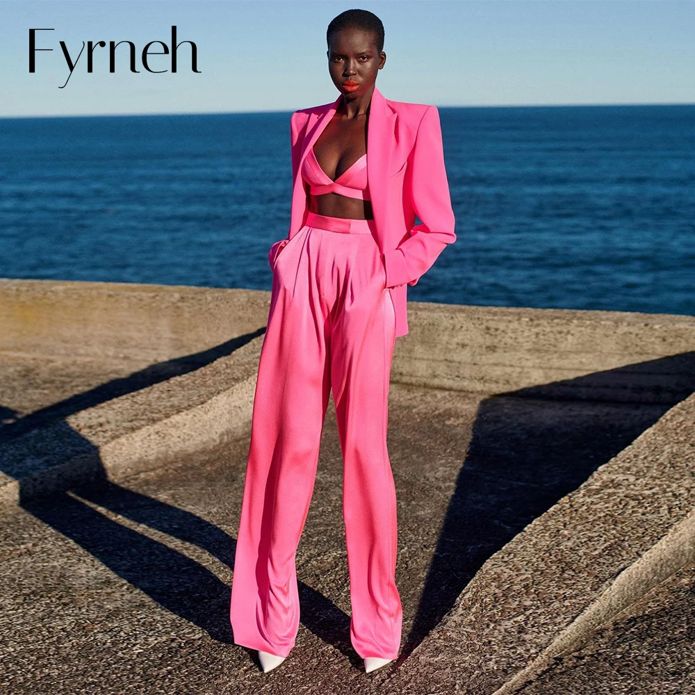 Fashion 3 Piece Blazer Long Pants Suit 
