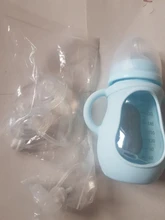 Baby Bottle Baby-Milk-Feeder-Set Glass Silicone Cute 