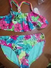 Bañador estampado para niñas de 2 a 16 años, conjunto de bikini para niños, con volantes, para la playa