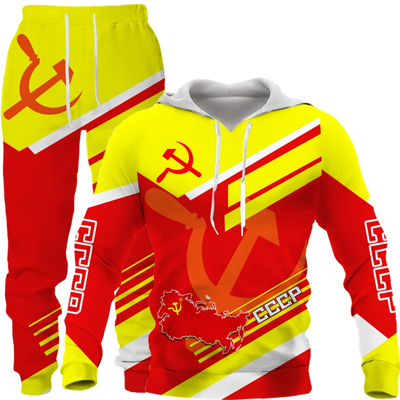 Men's Tracksuit Set Ussr Tracksuit Hoodie Jacket Soviet Union