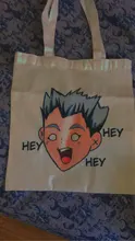 Tee Haikyu Manga Nishinoya Yuu Oikawa Tooru gráfico de impresión de dibujos animados de bolsas de compras de las niñas de moda Casual paquete bolso de mano
