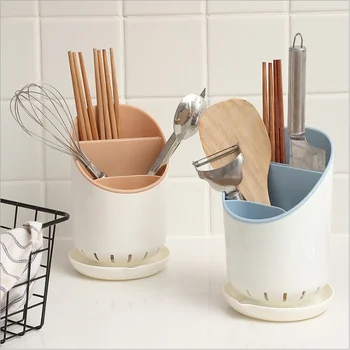 

Multi-Function Kitchen Drain Rack Spoon Chopsticks Tube Save Space Detachable Clean for Home Kitchen Tableware Storage Holder