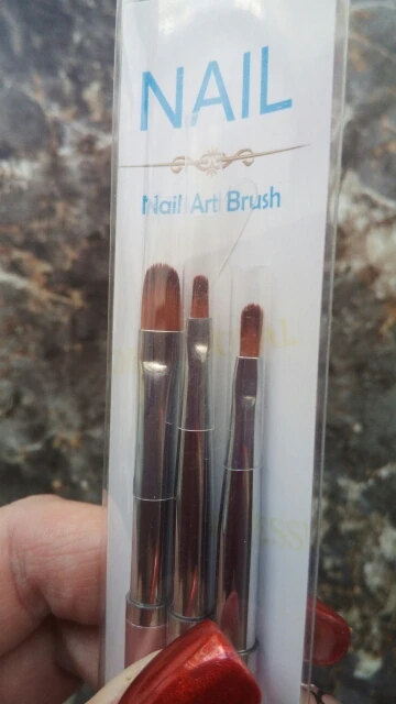3 Size Nail Art Gold Round Top Painting Brush Set Gel Polish Tips Extending Coating 3D Petal Flower DIY Drawing Shaping Pens Kit reviews №2 39851