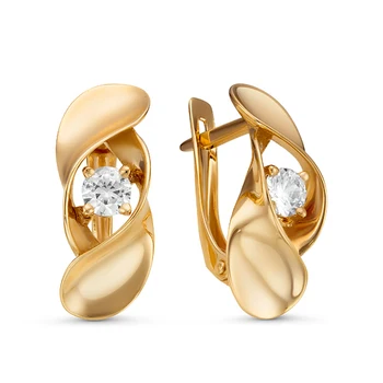 

10-08718 mink gold 585 sterling silver earrings