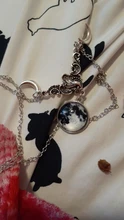 Cristal de vidrio Luna collar COLGANTE media luna bruja joyería de Luna simple collar joyería pagano mago regalo