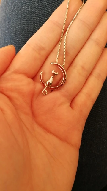 Collier lune chat ( Argent ) photo review