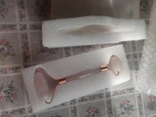 Rodillo de Jade de cuarzo rosa para masaje Facial, masajeador adelgazante Facial, piedra de Jade Natural, conjunto de belleza para el cuidado de la piel